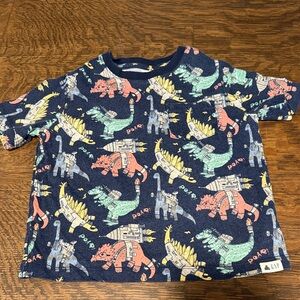 GAP Navy Short Sleeve Tee with Colorful Dino Print